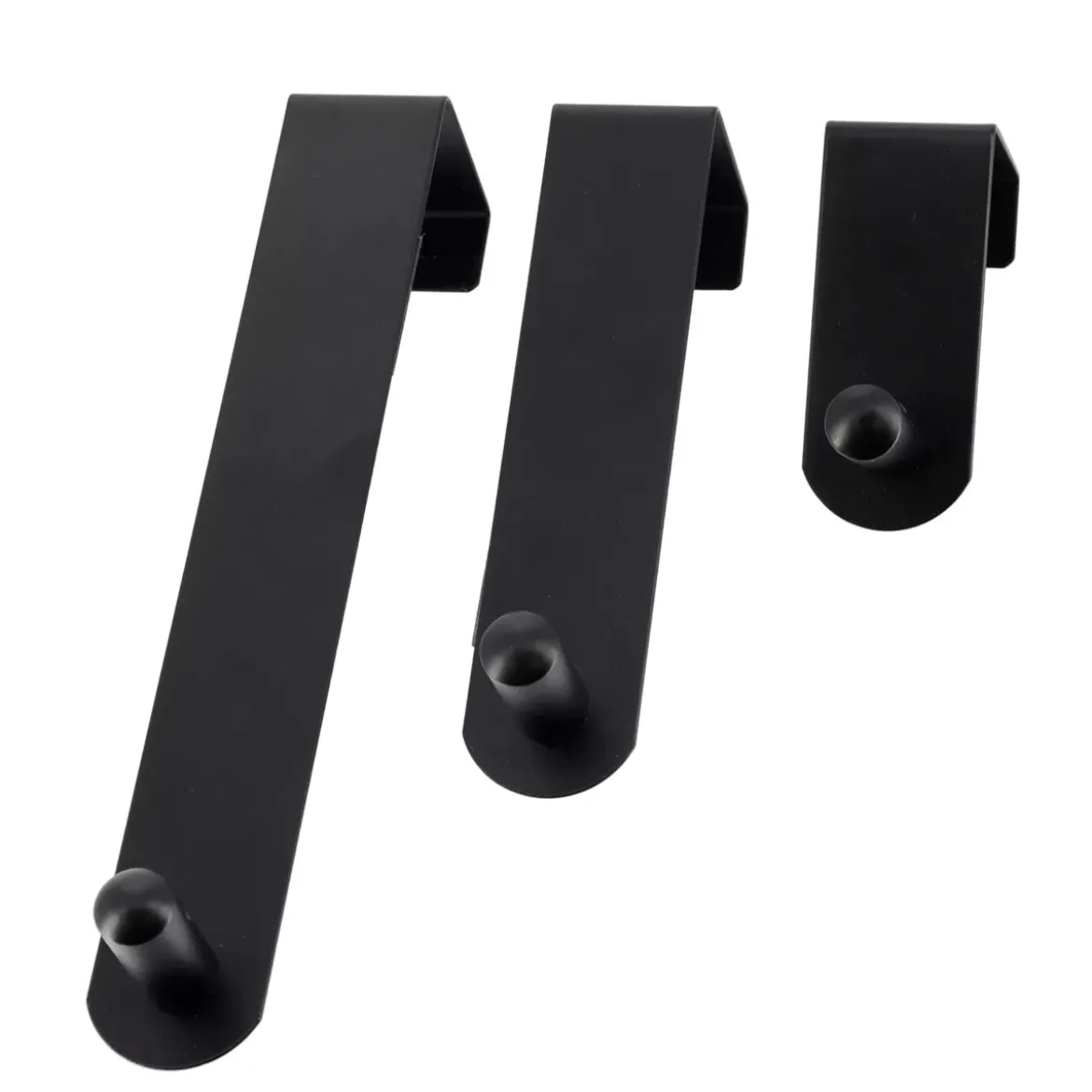 Set 3 ganci appendiabiti per porta inox (H7-13-19 cm) Nero