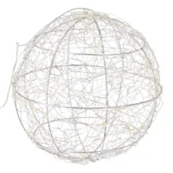 Sfera luminosa da appendere 300 micro LED (D25 cm) Luce Polare Argento e bianco caldo