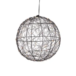 Sfera luminosa da appendere 300 micro LED (D25 cm) Luce Polare Nero e Bianco caldo