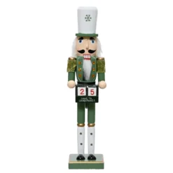 Soldatino Schiaccianoci in legno (H38 cm) Henri e Calendario Verde