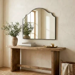 Specchio da parete con cornice in legno (78,1 cm) Baltin Nero