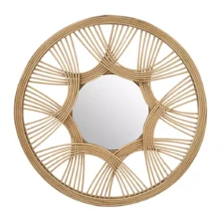 Specchio da parete rattan rotondo (D45 cm) Honiara Naturale