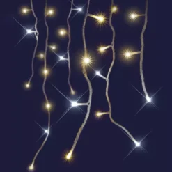 Stalattite luminosa interconnessa 8 m 160 LED Flash Bicolore Bianco caldo e freddo