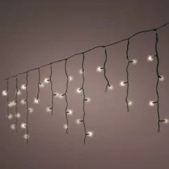 Stalattite luminosa 11 m 259 LED cavo nero Stars Bianco caldo