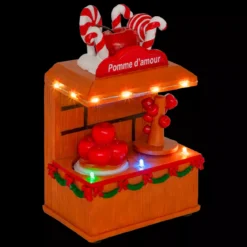 Stand luminoso e animato a pile (H11 cm) Mela d'amore