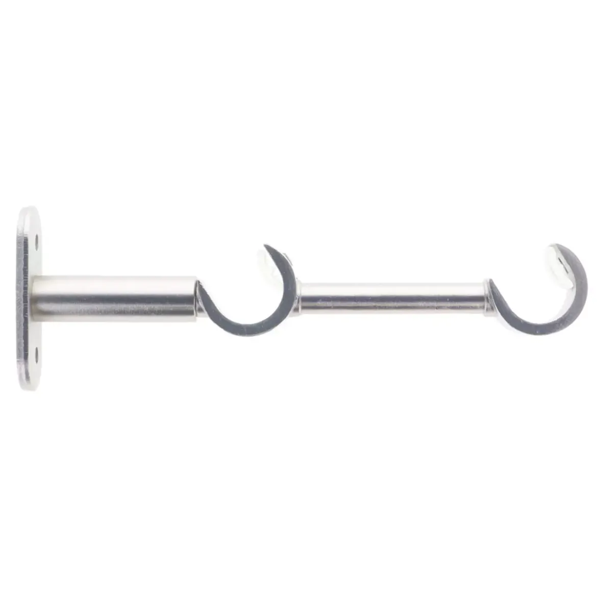 Supporto doppio per asta fissa in metallo (L16 cm / D20 mm) Jim Gutter Argento opaco