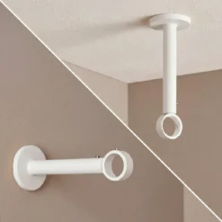 Supporto regolabile (L115 - L155 / D28) Lino Bianco opaco