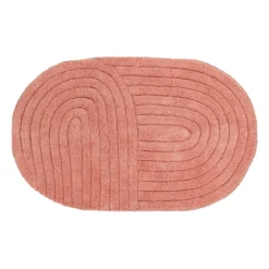 Tappeto da bagno ovale in cotone tuftato (50 x 80 cm) Boho-chic Terracotta