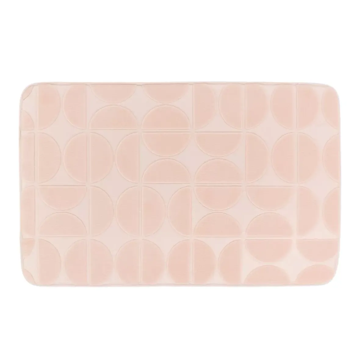 Tappeto da bagno rettangolare in memory foam (50 x 80 cm) Motivo Rosa cipria