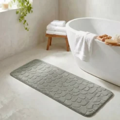 Tappeto da bagno rettangolare memory foam (50 x 120 cm) Galeo Verde cachi