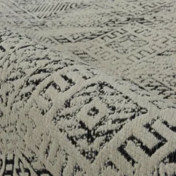 Tappeto da soggiorno rettangolare jacquard (140 x 200 cm) Zahra Nero