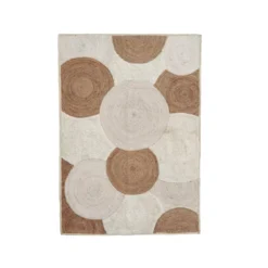Tappeto da soggiorno rettangolare in juta intrecciata a mano (140 x 200 cm) Reina Beige