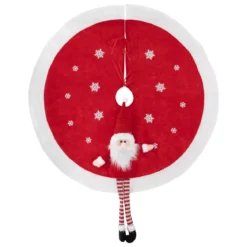 Tappeto per albero rotondo Babbo Natale