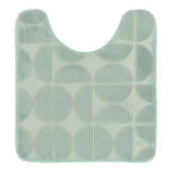 Tappeto per wc con memoria di forma (45 x 50 cm) Motivo Verde eucalipto