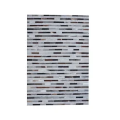 Tappeto rettangolare da soggiorno in lana jacquard (140 x 200 cm) Sanjay Grigio