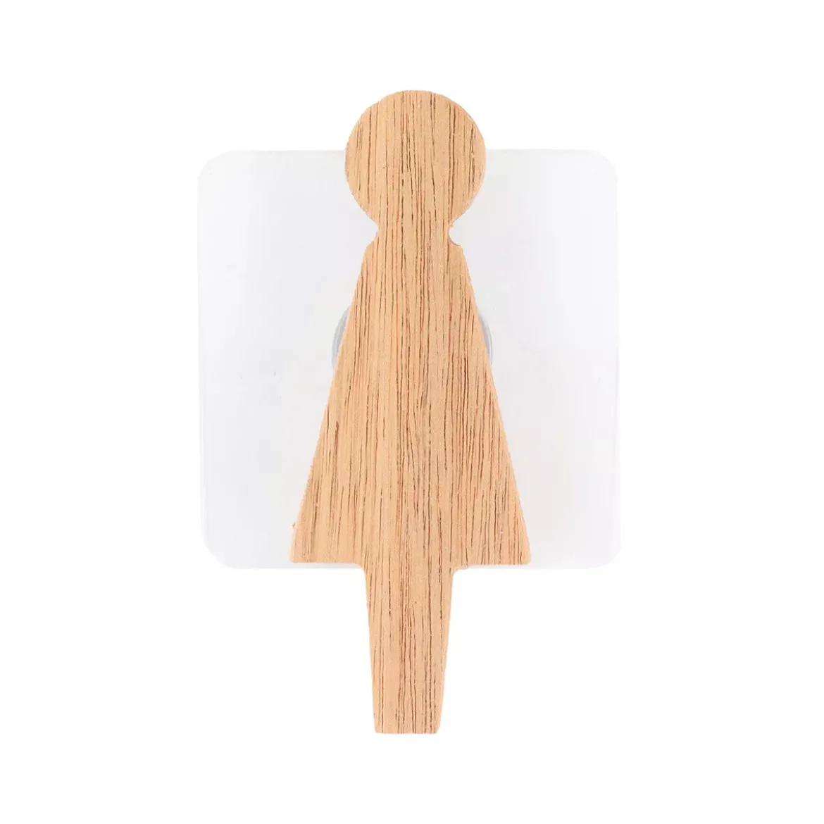 Targa porta WC Donna adesiva in acacia Easy chic Naturale