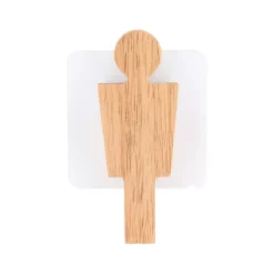 Targhetta porta WC Uomo adesiva in acacia Easy chic Naturale
