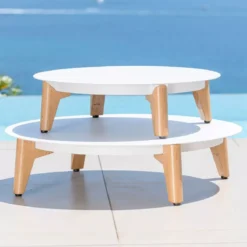 Tavolino basso rotonde (P68 cm) Monte Carlo Bianco