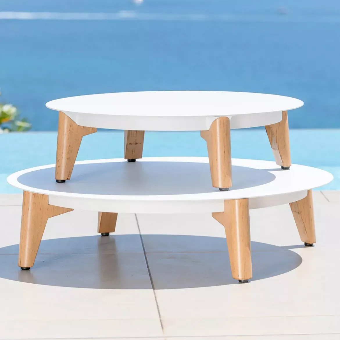 Tavolino basso rotonde (P68 cm) Monte Carlo Bianco