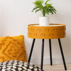 Tavolino con contenitore Shiro Giallo senape