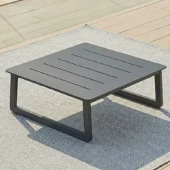 Tavolino da giardino quadrato in alluminio (70 x 70 cm) Long Beach Grigio antracite