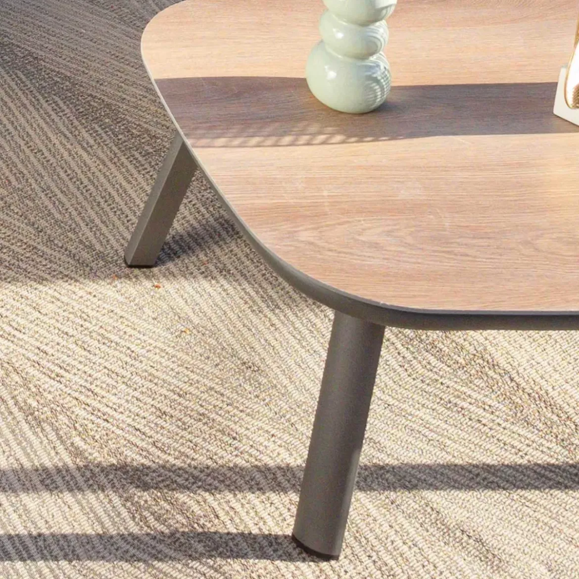Tavolino da giardino quadrato in alluminio Amalfi Grigio antracite