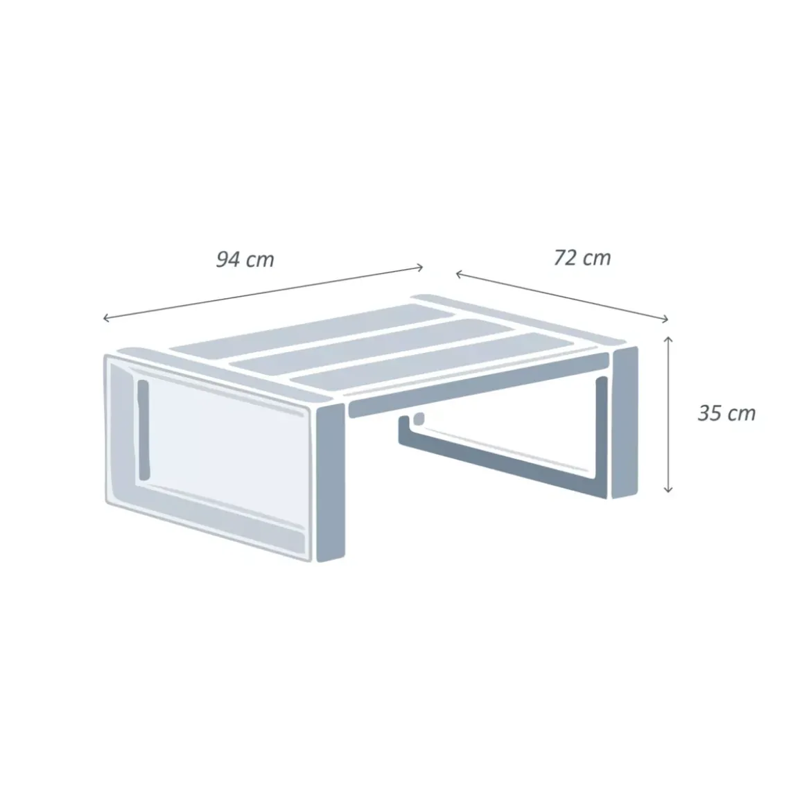 Tavolino da giardino rettangolare in alluminio (94 x 72 cm) Elba Bianco