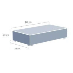 Tavolino rettangolare in resina intrecciata Palma Grigio