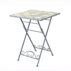 Tavolo bistro quadrato pieghevole in mosaico (58 x 58 cm) Sorrento Azzurro