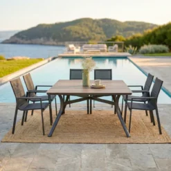 Tavolo da giardino alluminio 8 posti (136 x 136 cm) Amalfi Grigio antracite
