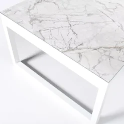 Tavolo da giardino alluminio e ceramica 12 posti (260 x 120 cm) Kore Bianco effetto marmo