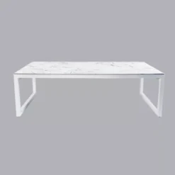 Tavolo da giardino alluminio e ceramica 12 posti (260 x 120 cm) Kore Bianco effetto marmo