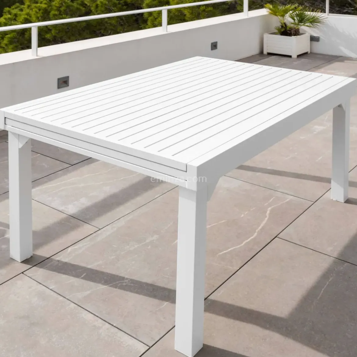 Tavolo da giardino allungabile alluminio 10 posti (135/270 x 90 cm) Murano Bianco