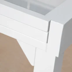 Tavolo da giardino allungabile in vetro 10 posti (135/270 x 90 cm) Murano Bianco