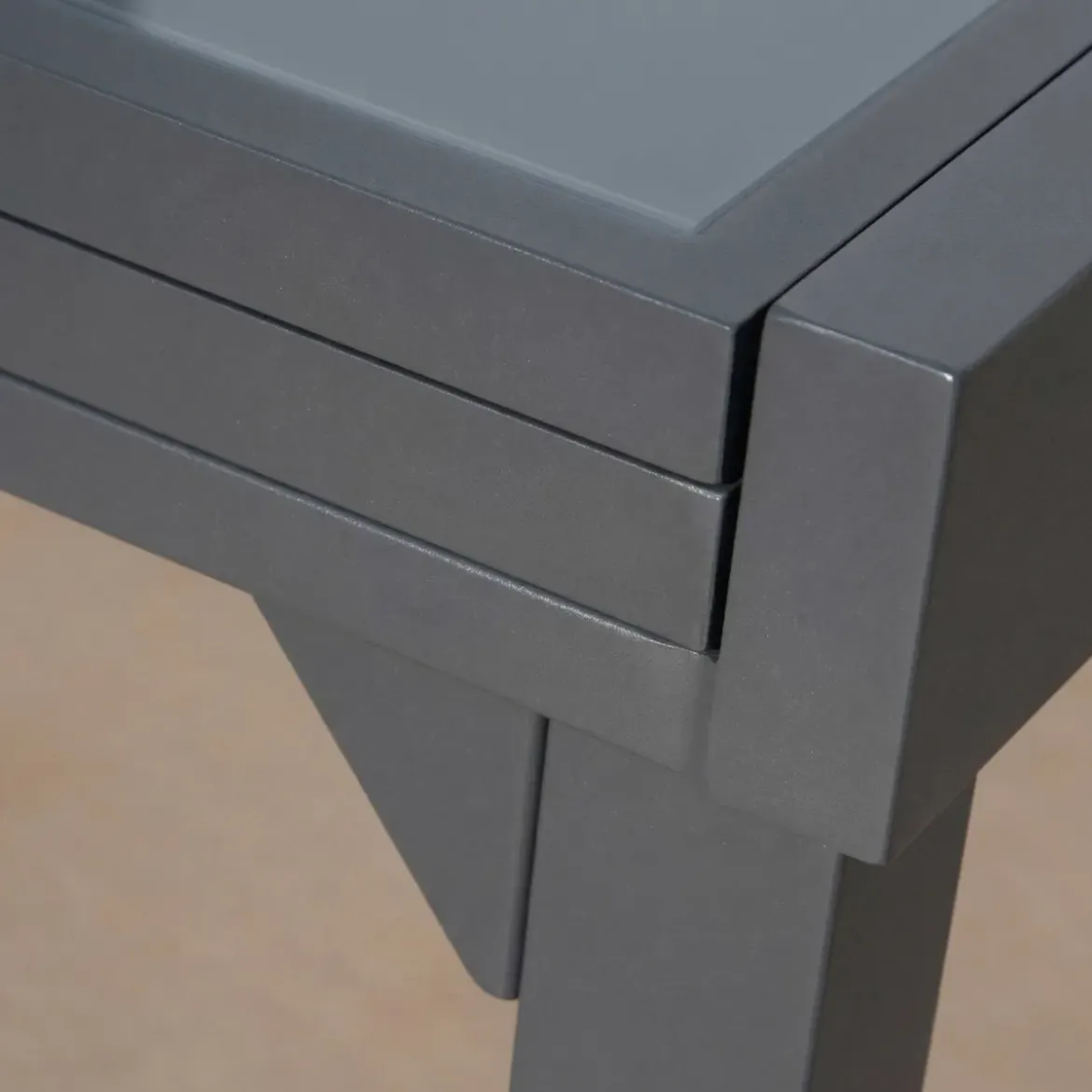 Tavolo da giardino allungabile in vetro 12 posti (200/320 x 100 cm) Murano Grigio antracite