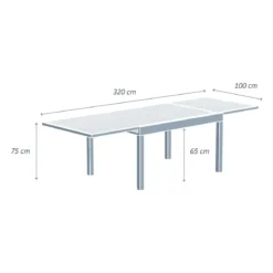 Tavolo da giardino allungabile in alluminio 12 posti (200/320 x 100 cm) Murano Bronzo