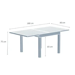 Tavolo da giardino allungabile in alluminio 8 posti (90/180 x 90 cm) Murano Blu petrolio