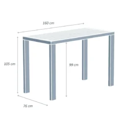 Tavolo da giardino alto in alluminio 6 posti (160 x H105 cm) Murano Grigio antracite