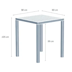 Tavolo da giardino alto quadrato alluminio 4 posti (90 x H105 cm) Murano Grigio antracite