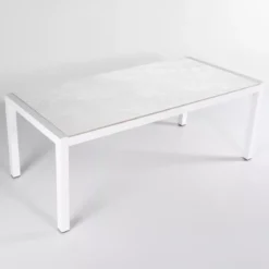 Tavolo da giardino in alluminio e ceramica 8 posti (180 x 90 cm) Modena Bianco
