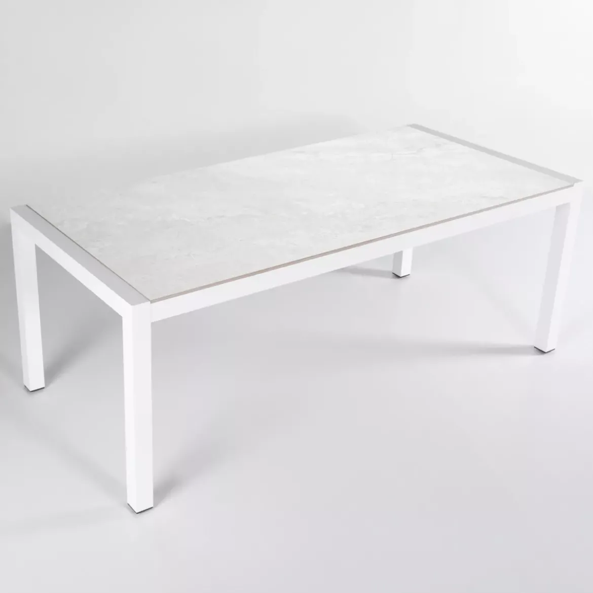 Tavolo da giardino in alluminio e ceramica 8 posti (180 x 90 cm) Modena Bianco