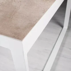 Tavolo da giardino in alluminio e ceramica 10 posti (240 x 120 cm) Kore Bianco e beige