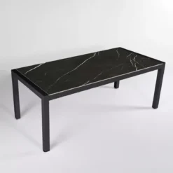 Tavolo da giardino 8 posti alluminio e ceramica (180 x 90 cm) Modena Nero marmorizzato