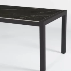 Tavolo da giardino 8 posti alluminio e ceramica (180 x 90 cm) Modena Nero marmorizzato