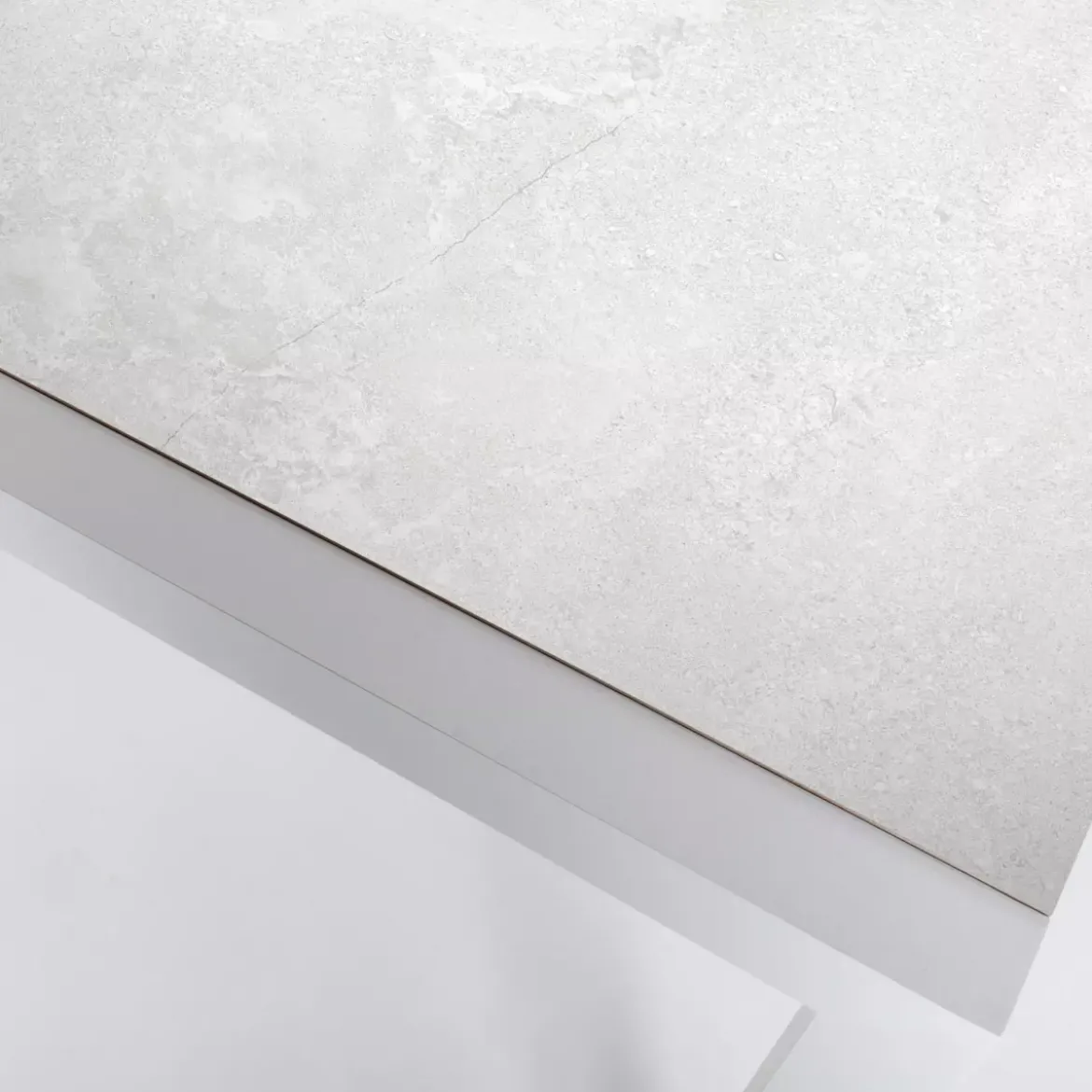 Tavolo da giardino 6 posti Alluminio/Ceramica Modena (150 x 75 cm) Bianco e grigio