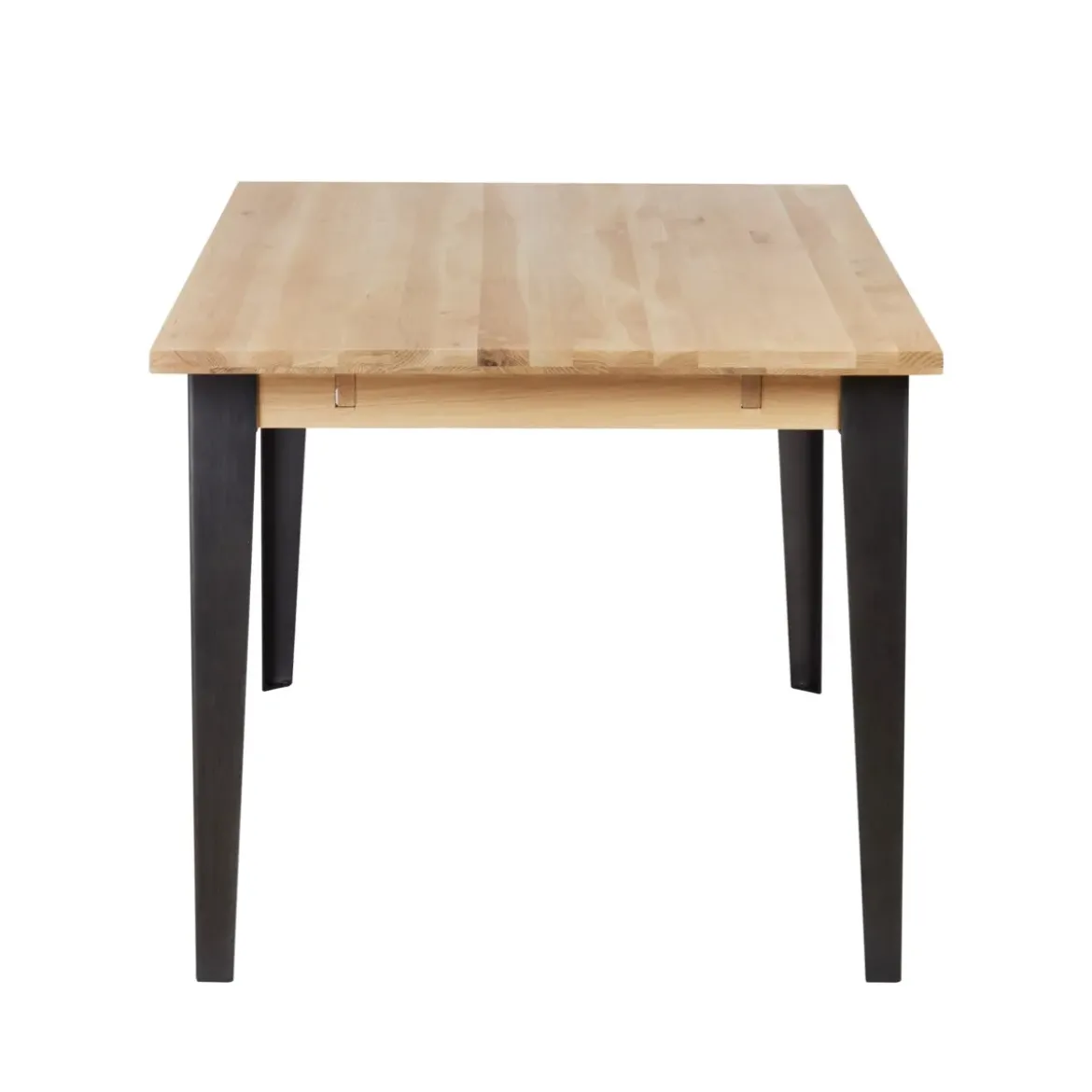 Tavolo rettangolare allungabile in rovere massiccio e metallo (160 cm) Bristol Naturale