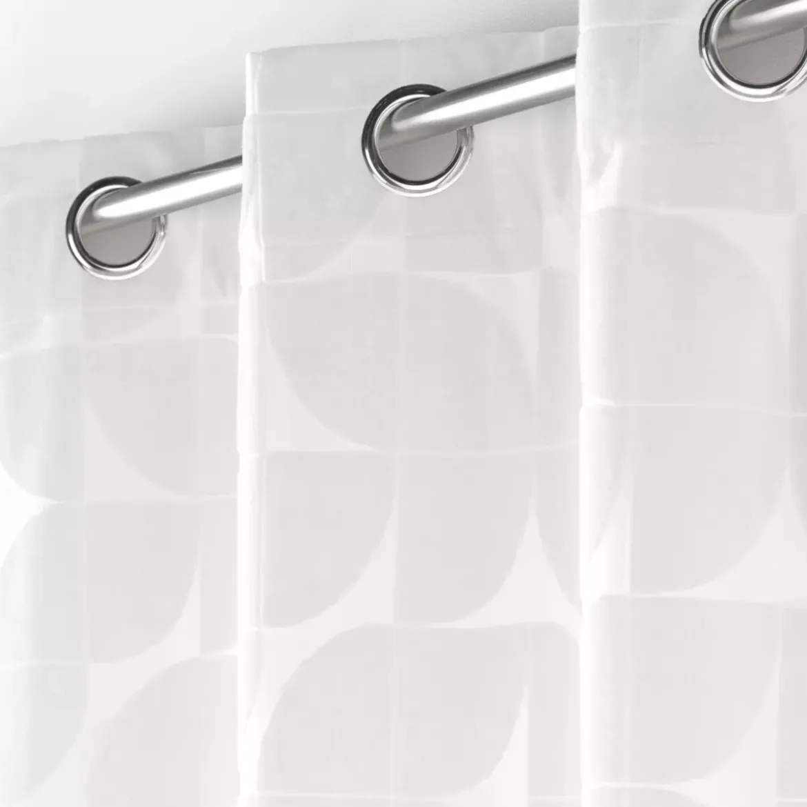 Tenda ad anelli in velluto (135 x 260 cm) Geolia Bianco