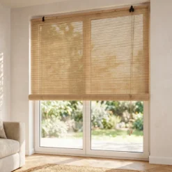 Tenda a rullo a listelli (200 x 200 cm) in Bambù Beige
