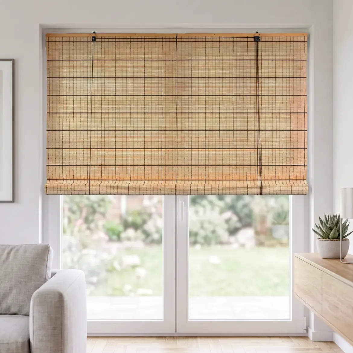 Tenda a rullo con bastoncini di bambù (150 x 180 cm) Bali Marrone