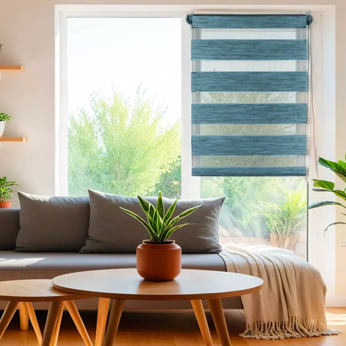 Tenda a rullo Giorno/Notte (75 x 180 cm) Blu